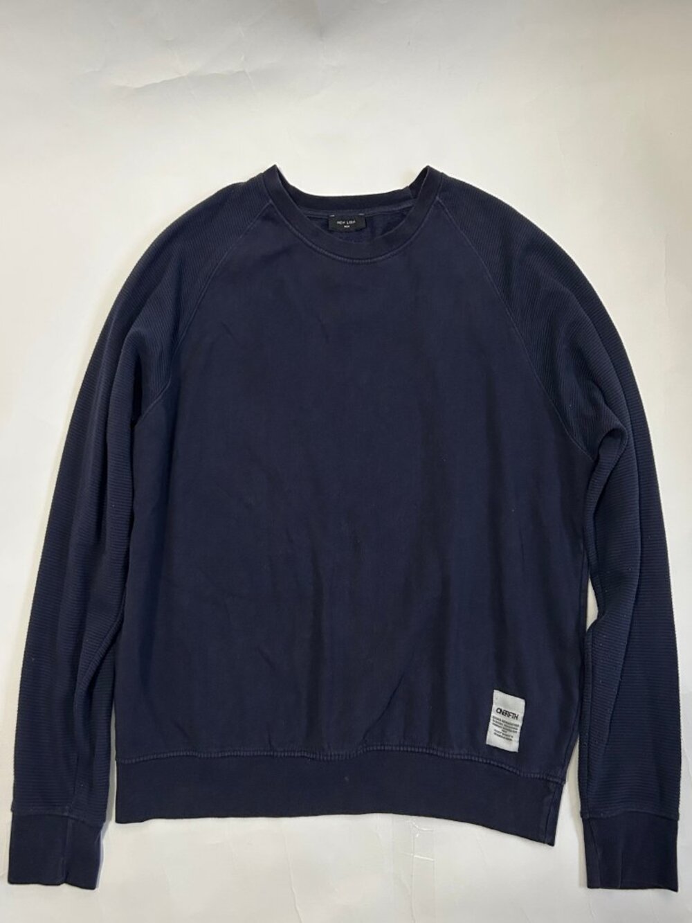 New look Men Navy Blue Crew Neck Cropped Sweatshirt size L